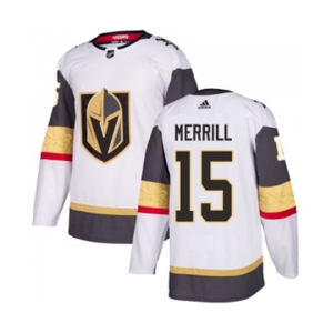Adidas Vegas Golden Knights #15 Jon Merrill Authentic White Away NHL Jersey