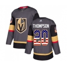 Adidas Vegas Golden Knights #20 Paul Thompson Authentic Gray USA Flag Fashion NHL Jersey