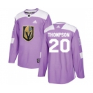 Adidas Vegas Golden Knights #20 Paul Thompson Authentic Purple Fights Cancer Practice NHL Jersey