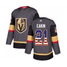 Adidas Vegas Golden Knights #21 Cody Eakin Authentic Gray USA Flag Fashion NHL Jersey