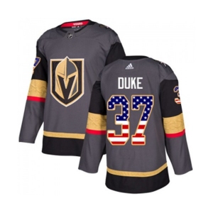 Adidas Vegas Golden Knights #37 Reid Duke Authentic Gray USA Flag Fashion NHL Jersey