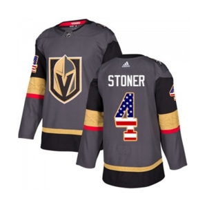 Adidas Vegas Golden Knights #4 Clayton Stoner Authentic Gray USA Flag Fashion NHL Jersey