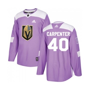 Adidas Vegas Golden Knights #40 Ryan Carpenter Authentic Purple Fights Cancer Practice NHL Jersey