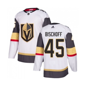 Adidas Vegas Golden Knights #45 Jake Bischoff Authentic White Away NHL Jersey