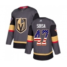 Adidas Vegas Golden Knights #47 Luca Sbisa Authentic Gray USA Flag Fashion NHL Jersey