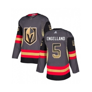 Adidas Vegas Golden Knights #5 Deryk Engelland Authentic Black Drift Fashion NHL Jersey