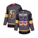 Adidas Vegas Golden Knights #55 Keegan Kolesar Authentic Gray USA Flag Fashion NHL Jersey