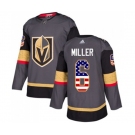 Adidas Vegas Golden Knights #6 Colin Miller Authentic Gray USA Flag Fashion NHL Jersey