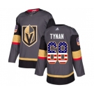 Adidas Vegas Golden Knights #68 T.J. Tynan Authentic Gray USA Flag Fashion NHL Jersey