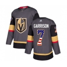 Adidas Vegas Golden Knights #7 Jason Garrison Authentic Gray USA Flag Fashion NHL Jersey