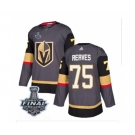 Adidas Vegas Golden Knights #75 Ryan Reaves Authentic Gray Home 2018 Stanley Cup Final NHL Jersey