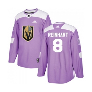 Adidas Vegas Golden Knights #8 Griffin Reinhart Authentic Purple Fights Cancer Practice NHL Jersey
