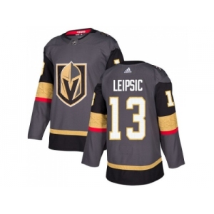 Men Adidas Vegas Golden Knights #13 Brendan Leipsic Grey Home Authentic Stitched NHL Jersey
