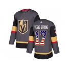 Men Adidas Vegas Golden Knights #17 Vegas Strong Grey Home Authentic USA Flag Stitched NHL Jersey