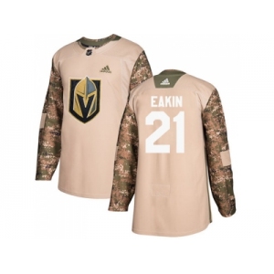 Men Adidas Vegas Golden Knights #21 Cody Eakin Camo Authentic 2017 Veterans Day Stitched NHL Jersey