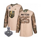 Men Adidas Vegas Golden Knights #25 Stefan Matteau Authentic Camo Veterans Day Practice 2018 Stanley Cup Final NHL Jersey