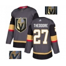 Men Adidas Vegas Golden Knights #27 Shea Theodore Authentic Gray Fashion Gold NHL Jersey