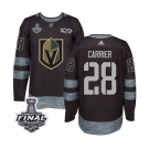 Men Adidas Vegas Golden Knights #28 William Carrier Authentic Black 1917-2017 100th Anniversary 2018 Stanley Cup Final NHL Jersey