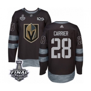 Men Adidas Vegas Golden Knights #28 William Carrier Authentic Black 1917-2017 100th Anniversary 2018 Stanley Cup Final NHL Jersey