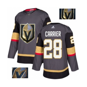 Men Adidas Vegas Golden Knights #28 William Carrier Authentic Gray Fashion Gold NHL Jersey