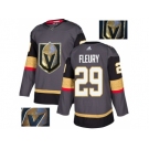 Men Adidas Vegas Golden Knights #29 Marc-Andre Fleury Grey Home Authentic Fashion Gold Stitched NHL Jersey