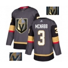 Men Adidas Vegas Golden Knights #3 Brayden McNabb Authentic Gray Fashion Gold NHL Jersey