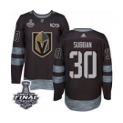 Men Adidas Vegas Golden Knights #30 Malcolm Subban Authentic Black 1917-2017 100th Anniversary 2018 Stanley Cup Final NHL Jersey