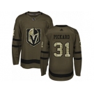 Men Adidas Vegas Golden Knights #31 Calvin Pickard Authentic Green Salute to Service NHL Jersey