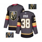 Men Adidas Vegas Golden Knights #38 Tomas Hyka Authentic Gray Fashion Gold NHL Jersey