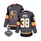 Men Adidas Vegas Golden Knights #38 Tomas Hyka Premier Gray Home 2018 Stanley Cup Final NHL Jersey