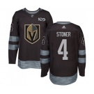 Men Adidas Vegas Golden Knights #4 Clayton Stoner Authentic Black 1917-2017 100th Anniversary NHL Jersey