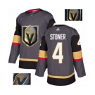 Men Adidas Vegas Golden Knights #4 Clayton Stoner Authentic Gray Fashion Gold NHL Jersey