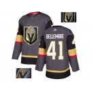 Men Adidas Vegas Golden Knights #41 Pierre-Edouard Bellemare Authentic Gray Fashion Gold NHL Jersey