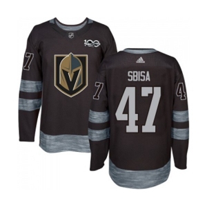 Men Adidas Vegas Golden Knights #47 Luca Sbisa Authentic Black 1917-2017 100th Anniversary NHL Jersey