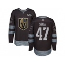 Men Adidas Vegas Golden Knights #47 Luca Sbisa Black 1917-2017 100th Anniversary Stitched NHL Jersey