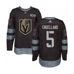 Men Adidas Vegas Golden Knights #5 Deryk Engelland Authentic Black 1917-2017 100th Anniversary NHL Jersey