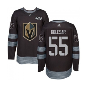 Men Adidas Vegas Golden Knights #55 Keegan Kolesar Authentic Black 1917-2017 100th Anniversary NHL Jersey