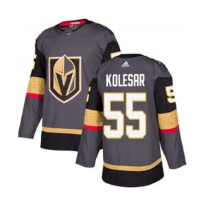 Men Adidas Vegas Golden Knights #55 Keegan Kolesar Authentic Gray Home NHL Jersey