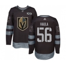 Men Adidas Vegas Golden Knights #56 Erik Haula Authentic Black 1917-2017 100th Anniversary NHL Jersey