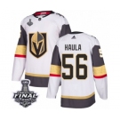 Men Adidas Vegas Golden Knights #56 Erik Haula Authentic White Away 2018 Stanley Cup Final NHL Jersey