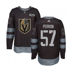 Men Adidas Vegas Golden Knights #57 David Perron Authentic Black 1917-2017 100th Anniversary NHL Jersey