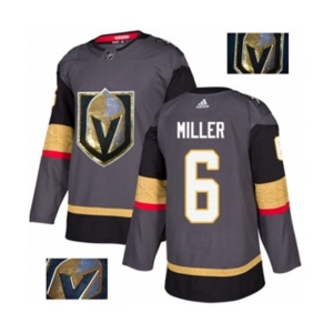 Men Adidas Vegas Golden Knights #6 Colin Miller Authentic Gray Fashion Gold NHL Jersey