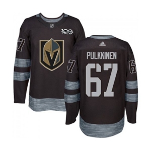 Men Adidas Vegas Golden Knights #67 Teemu Pulkkinen Authentic Black 1917-2017 100th Anniversary NHL Jersey