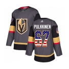 Men Adidas Vegas Golden Knights #67 Teemu Pulkkinen Authentic Gray USA Flag Fashion NHL Jersey