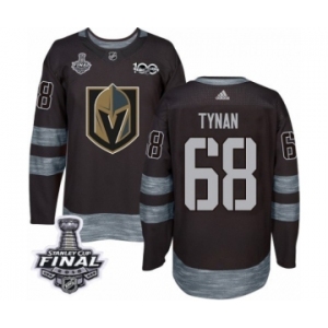 Men Adidas Vegas Golden Knights #68 T.J. Tynan Authentic Black 1917-2017 100th Anniversary 2018 Stanley Cup Final NHL Jersey