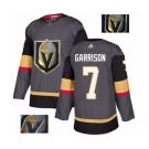 Men Adidas Vegas Golden Knights #7 Jason Garrison Authentic Gray Fashion Gold NHL Jersey