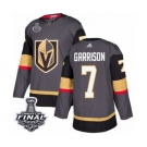 Men Adidas Vegas Golden Knights #7 Jason Garrison Premier Gray Home 2018 Stanley Cup Final NHL Jersey