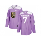 Men Adidas Vegas Golden Knights #7 Jason Garrison Purple Authentic Fights Cancer Stitched NHL Jersey