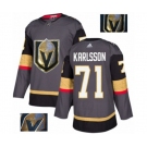 Men Adidas Vegas Golden Knights #71 William Karlsson Authentic Gray Fashion Gold NHL Jersey