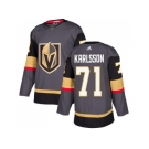Men Adidas Vegas Golden Knights #71 William Karlsson Grey Home Authentic Stitched NHL Jersey